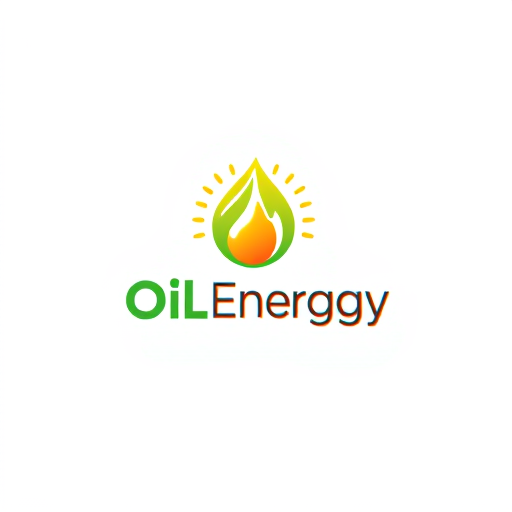 AI Design for oil company with green energy, colors : yellow and green and red with an oil drop design