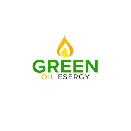 AI Design for oil company with green energy, colors : yellow and green and red with an oil drop design
