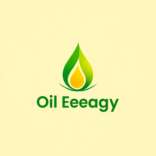 AI Design for oil company with green energy, colors : yellow and green and red with an oil drop design