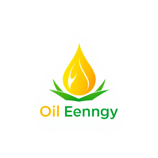 AI Design for oil company with green energy, colors : yellow and green and red with an oil drop design