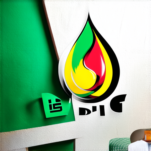 AI Design for make a logo for an oil and gas company called BIG DIG, colors : green, yellow, red. Make it professional. logo shape is oil drop