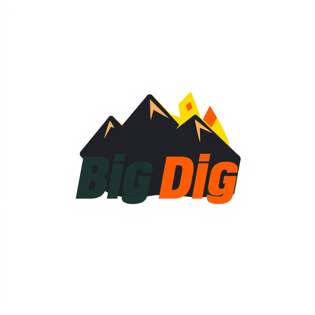 AI Design for Change the color to green, orange, and red. Change the company name to Big Dig