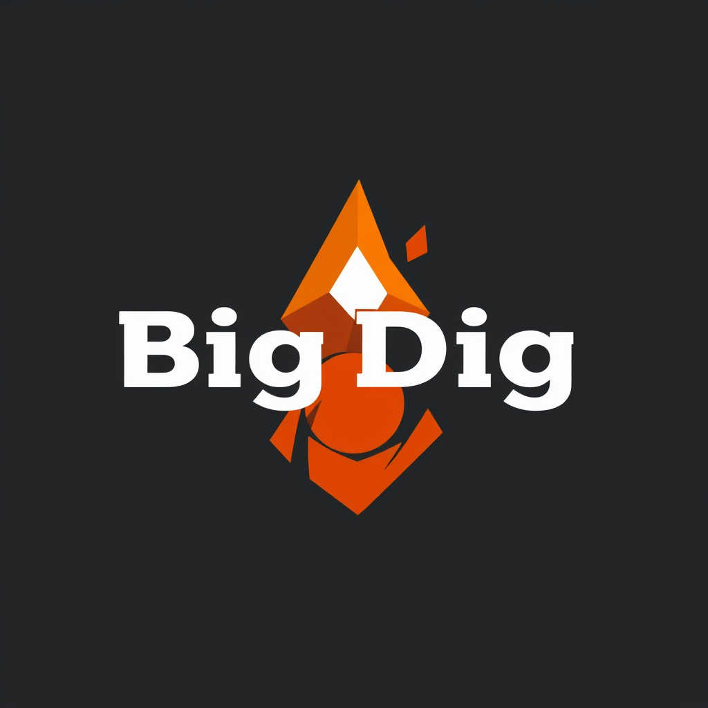 AI Design for Change the color to green, orange, and red. Change the company name to Big Dig