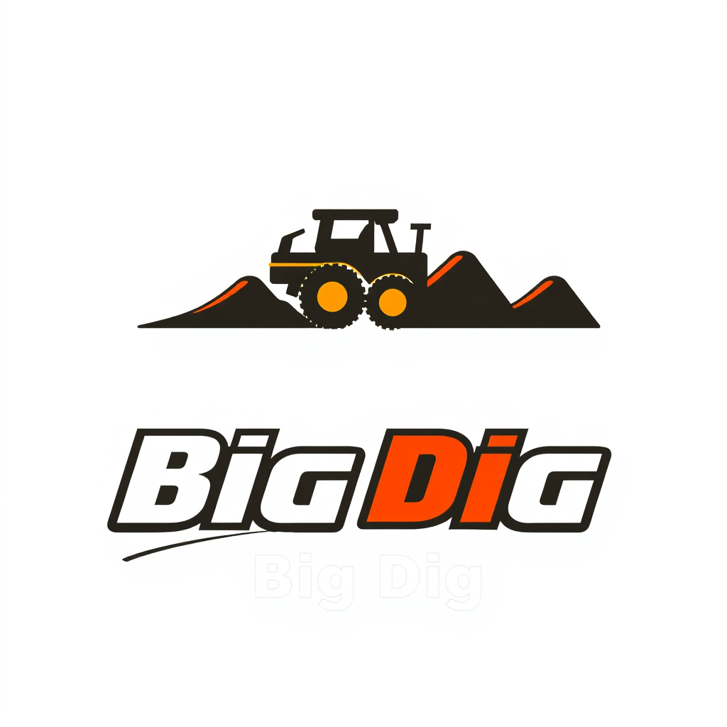AI Design for Change the color to green, orange, and red. Change the company name to Big Dig