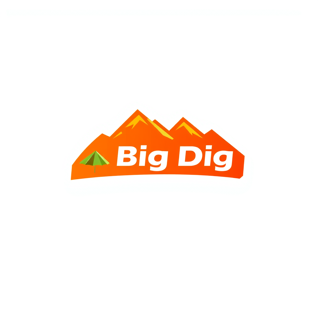 AI Design for Change the color to green, orange, and red. Change the company name to Big Dig