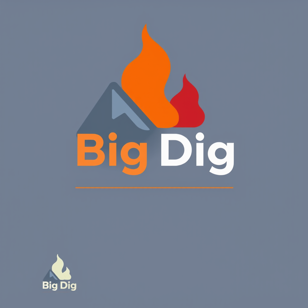 AI Design for Change the color to green, orange, and red. Change the company name to Big Dig