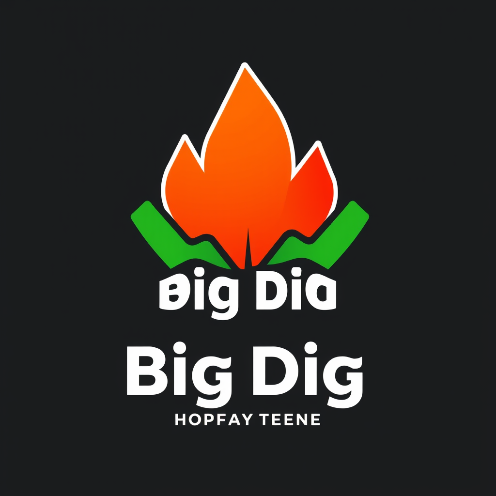 AI Design for Change the color to green, orange, and red. Change the company name to Big Dig
