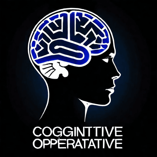 AI Design for a logo for a dissident, dynamic modern company called "cognitive operative"