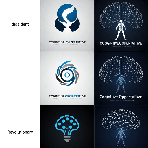 AI Design for a logo for a dissident, dynamic modern company called "cognitive operative"