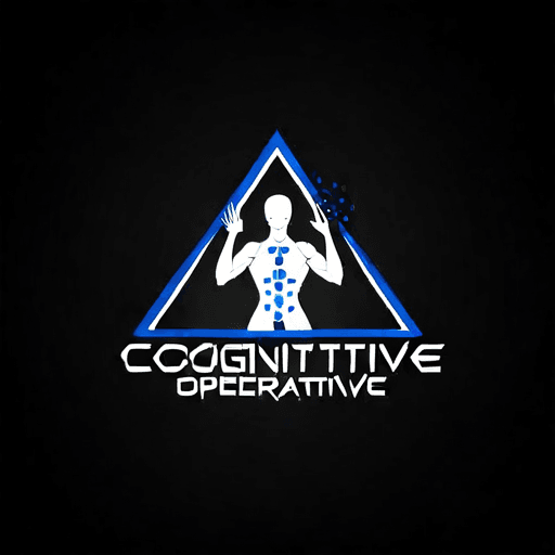 AI Design for a logo for a dissident, dynamic modern company called "cognitive operative"