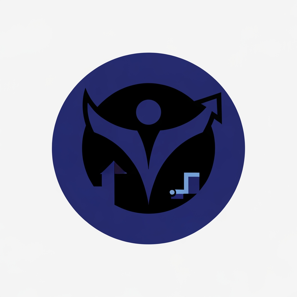 Create a minimalist and modern logo for a Discord server focused on self-improvement and personal development.
The design should be clean, simple, and powerful, using a black and deep blue color palette.
Style should feel competitive, disciplined, and high-performance (inspired by elite mindset and growth).
Include subtle symbolic elements like an upward arrow, abstract human figure, or geometric shapes representing progress, strength, and evolution.
Avoid clutter — keep it very minimal, sharp, and visually striking.
The logo should be easily recognizable even at small sizes (Discord icon format).
Use strong contrast, smooth lines, and a slightly futuristic aesthetic.