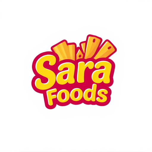 AI Design for snacks pack logo named sara foods