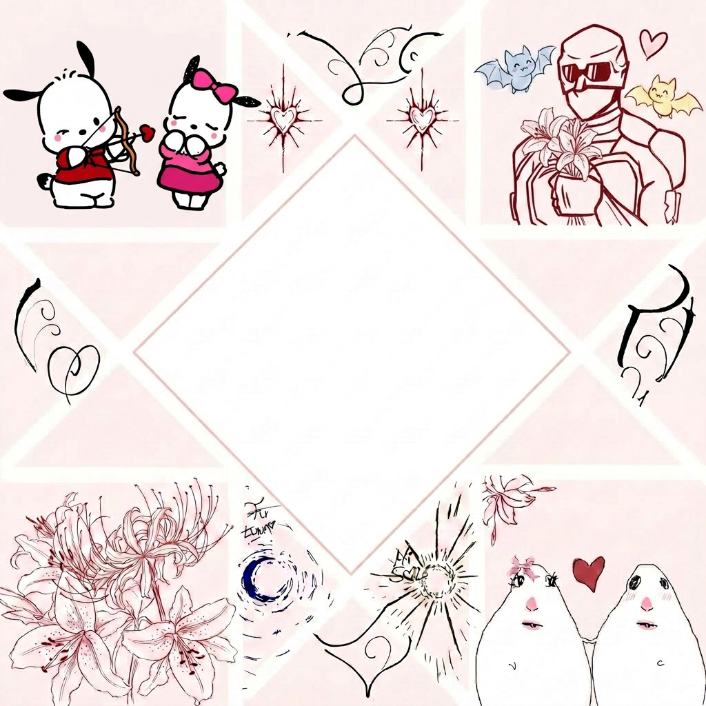 vale, ahora quiero que de la imagen, cambies la esquina superior izquierda por la imagen 2 . No quiero que cambies nada de la imagen 2, solo ponlo como el mismo formato de los otros dibujos, no le cambies el color.
