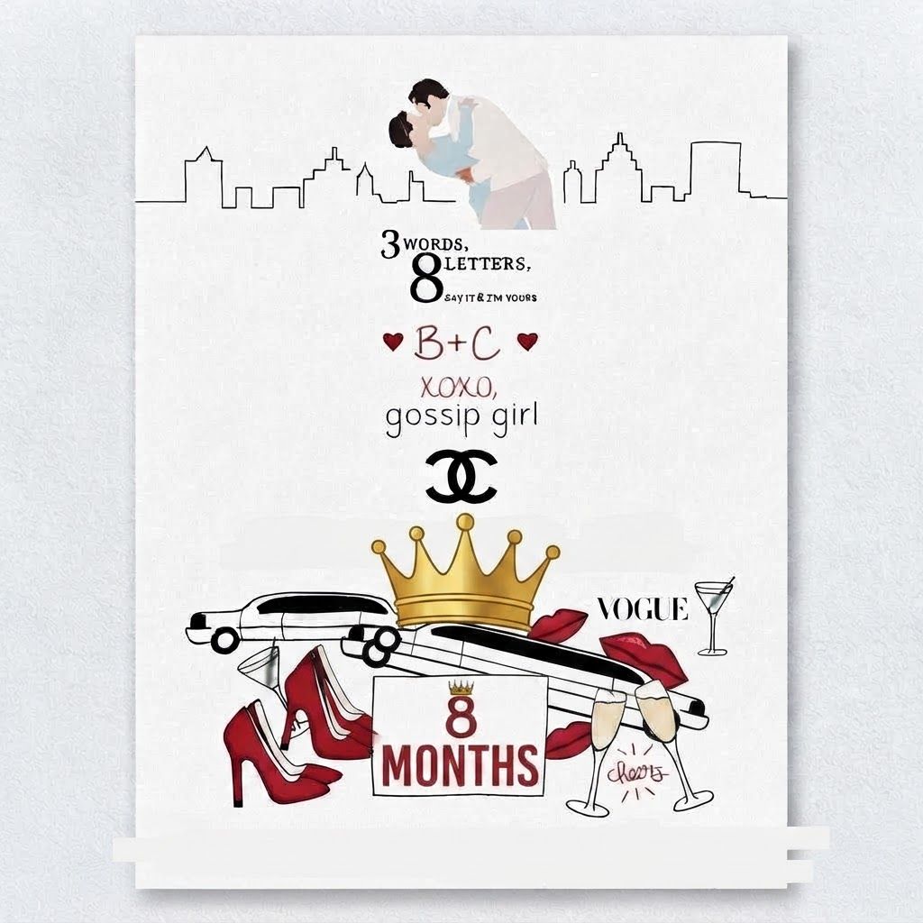 Cambia los dibujos de los tacones, las copas con las letras rojas que estan debajo, la copa que esta arriba, la corona grande, la limusina y los labios rojos de lugar