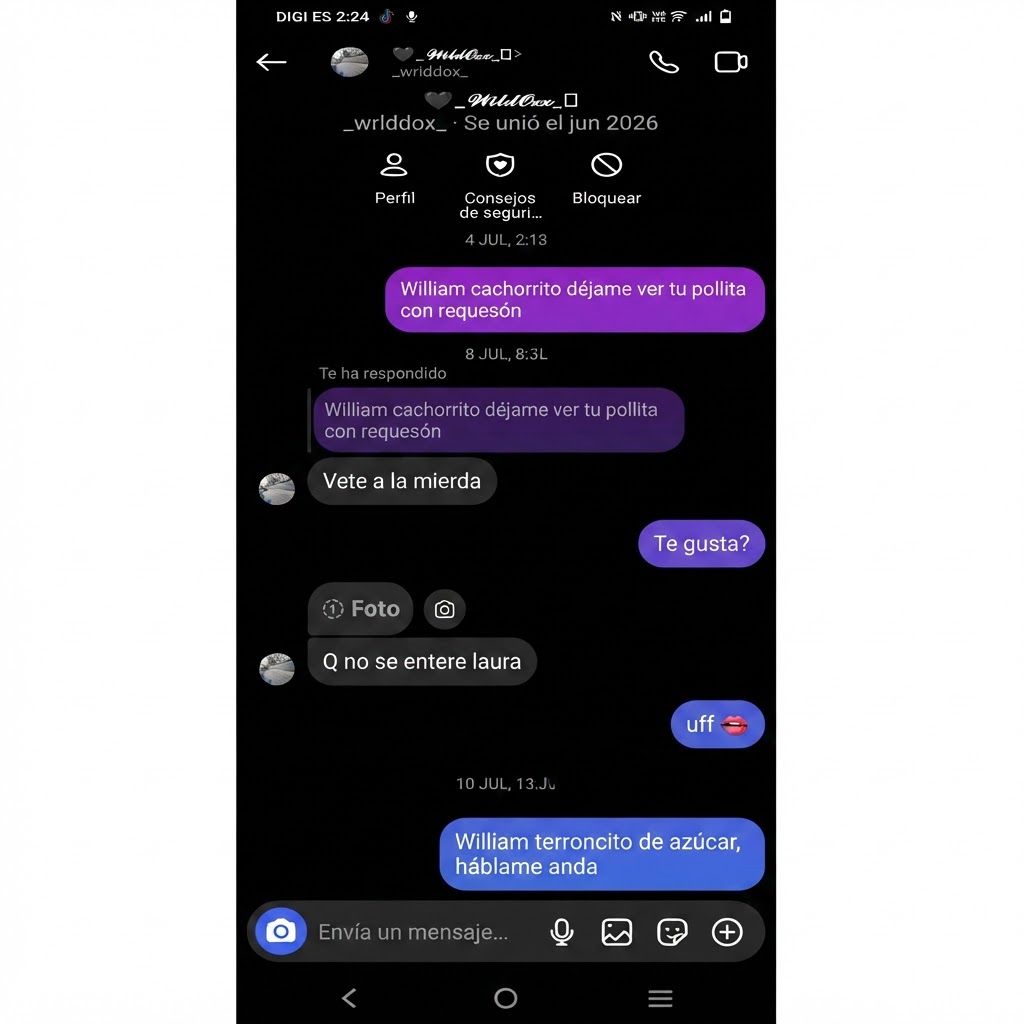 AI Design for cambia el mensaje de instagram que esta en el chat de color gris, el que dice "vete a la mierda" por los 3 mensajes que estan en la foto 2. Luego de que remplaces todo sin cambiar ni la tipografia ni nada de la imagen, haz que el mensaje que dice "gracias igualmente" diga "uff" y añadele un emoji de labio mordiendose. Que sea todo en una misma imagen, del mismo tamaño que los mensajes de instagram normales, y añadele lo que te dije antes, y no quites ningun mensaje, solo los que te puse
