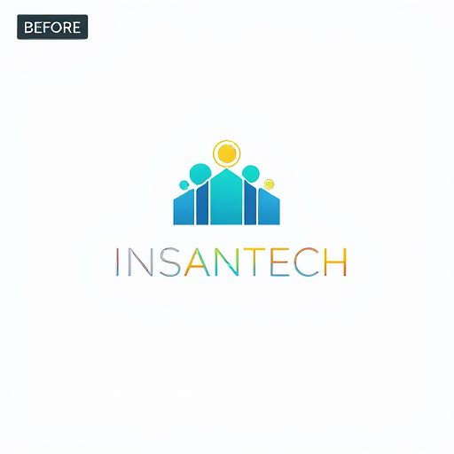 AI Design for make it before after app with people logo, with text "Insantech, Remove background photo"