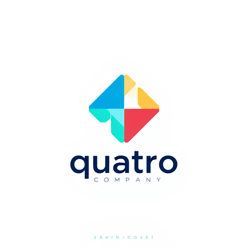 AI Design for make it like there is a symbol of 4 and add the name "quatro company" below the symbol