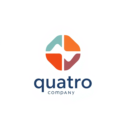 AI Design for make it like there is a symbol of 4 and add the name "quatro company" below the symbol