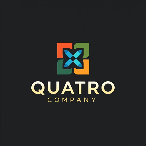 AI Design for make it like there is a symbol of 4 and add the name "QUATRO COMPANY" below the symbol