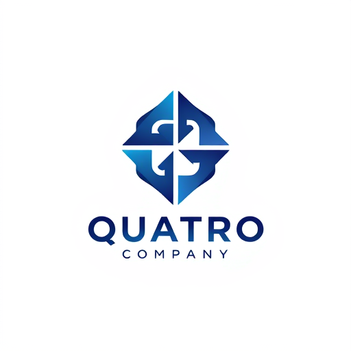 AI Design for make it like there is a symbol of 4 and add the name "QUATRO COMPANY" below the symbol