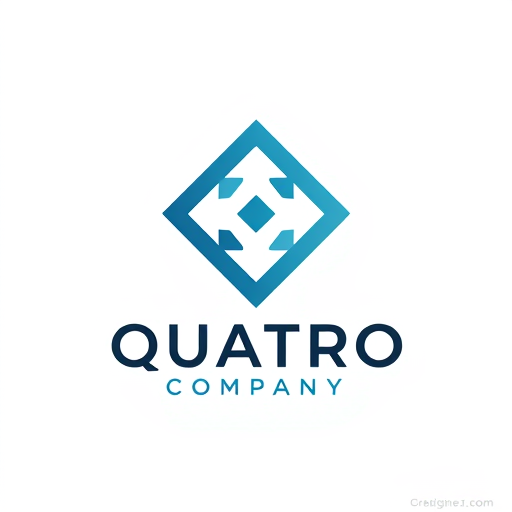 AI Design for make it like there is a symbol of 4 and add the name "QUATRO COMPANY" below the symbol
