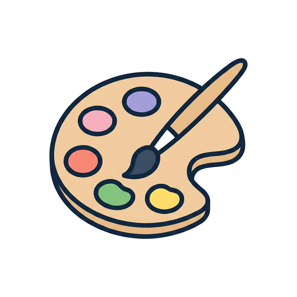 AI Design for Создай очень простую и понятную картинку-символ 🎨 Art для детей и взрослых с аутизмом. Без каких либо добавлений вокруг символа. Символ должен передавать одно действие, предмет или эмоцию без лишних деталей и фона. Сделай белый фон. Сделай этот символ - 🎨 на основе примера.
Требования:
Минималистичный стиль.
Используй легкие разные цвета.
Один символ на картинку.
Высокий контраст.
Без текста и подписей.
Чёткие контуры и простые формы.
Дружелюбный, спокойный визуальный стиль.
Размер и композиция одинаковы для всех символов.