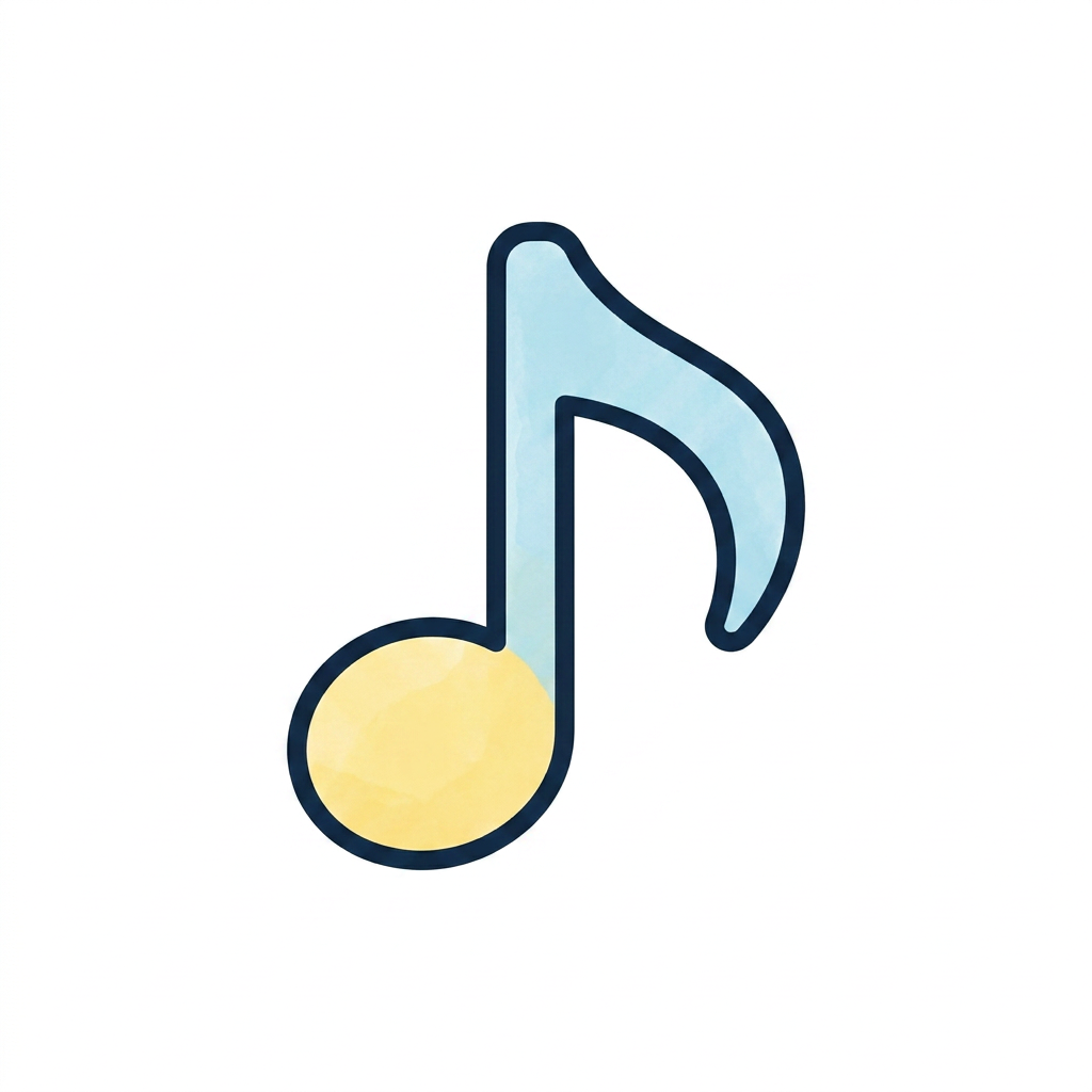 AI Design for Создай очень простую и понятную картинку-символ 🎵 Music для детей и взрослых с аутизмом. Без каких либо добавлений вокруг символа. Символ должен передавать одно действие, предмет или эмоцию без лишних деталей и фона. Сделай белый фон. Сделай этот символ - 🎵 на основе примера.
Требования:
Минималистичный стиль.
Используй легкие разные цвета.
Один символ на картинку.
Высокий контраст.
Без текста и подписей.
Чёткие контуры и простые формы.
Дружелюбный, спокойный визуальный стиль.
Размер и композиция одинаковы для всех символов.