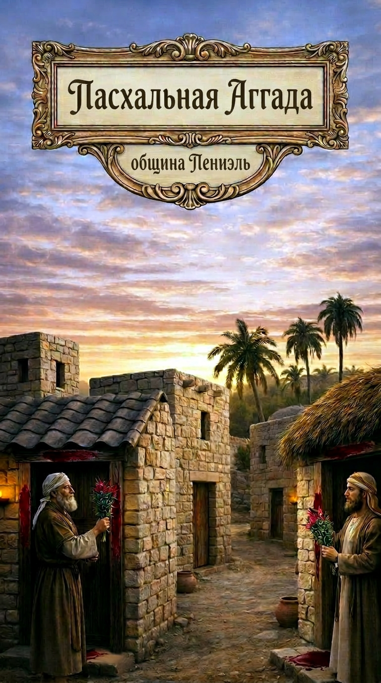 change the writing in the title to Russian - Пасхальная Аггада, община Пениэль