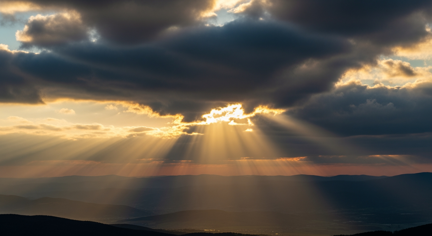 AI Design for add sun rays from behind trhe clouds