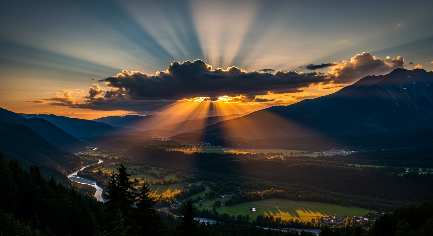 AI Design for add sun rays from behind the clouds