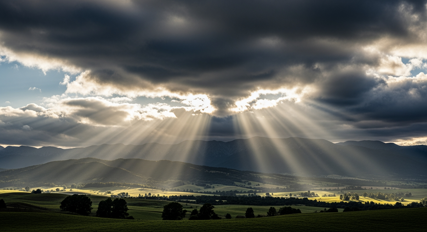 AI Design for add sun rays from behind the clouds