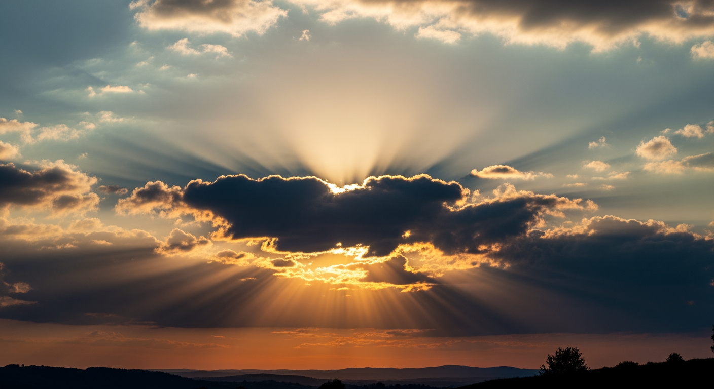 AI Design for add sun rays from behind the clouds