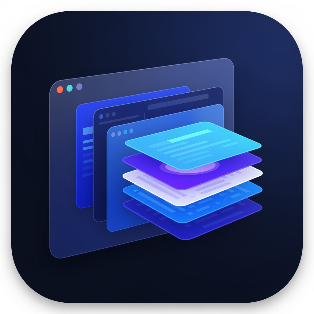 AI Design for # 🎨 DevDock — Premium macOS App Icon Design Prompt

Design a world-class, premium macOS application icon for **DevDock**, a professional developer workspace and productivity platform built exclusively for macOS.

The icon should immediately communicate **developer workspace, organization, focus, and intelligence**—not simply "coding."

## Design Philosophy

Create an icon that feels like it belongs alongside Apple's own professional applications such as Xcode, Shortcuts, Console, Activity Monitor, and Finder.

The result should be:

* Premium
* Minimal
* Modern
* Elegant
* Instantly recognizable
* Timeless
* Enterprise-quality
* Native to the macOS ecosystem

The icon must be completely original and suitable for commercial App Store distribution.

---

## Core Concept

The primary visual element should be a **stylized macOS workspace/window** that represents a developer's central workspace.

Instead of emphasizing code symbols, the icon should represent:

* Productivity
* Development workspace
* Organization
* Multiple tools working together
* AI-assisted development
* Professional software engineering

The workspace should be the hero of the design.

---

## Visual Elements

Create a clean composition using a combination of:

* A modern macOS application window
* Layered workspace panels
* Dock-inspired organization
* Subtle modular layout
* Depth through layered glass surfaces
* Very subtle AI intelligence accent (soft glow or minimal sparkle integrated into the workspace)

Developer identity should be implied rather than obvious.

If code elements are included, they should be extremely subtle and secondary—not the focal point.

---

## Do NOT Use

Avoid all common developer clichés:

* Giant </> symbols
* Large terminal prompts
* Robot heads
* Chat bubbles
* Brain illustrations
* Circuit boards
* Hexagons
* Generic AI logos
* Large lightning bolts
* Cartoon artwork
* Flat clipart
* Generic folders
* Letter "D"
* Initials "DD"
* Product name text
* Watermarks

The icon should be recognizable without relying on typography.

---

## Visual Style

* Native macOS aesthetic
* Apple Human Interface Guidelines inspired
* Soft glassmorphism
* Rounded-square macOS app icon
* Elegant layered depth
* Crisp vector artwork
* Soft lighting
* Subtle gradients
* High-quality materials
* Clean geometry
* Balanced composition

The icon should feel handcrafted and premium.

---

## Color Palette

Primary colors:

* Deep Navy
* Indigo
* Royal Blue

Accent colors:

* Cyan
* Electric Blue
* Soft White

Optional subtle accent:

* Violet

Avoid oversaturated or neon colors.

Maintain excellent visibility in both Light Mode and Dark Mode.

---

## Lighting

Use:

* Soft ambient lighting
* Gentle reflections
* Refined highlights
* Premium glass materials
* Smooth depth

Avoid:

* Heavy shadows
* Harsh glows
* Excessive reflections
* Overly dramatic effects

---

## Scalability

The icon must remain sharp and recognizable at:

* 16×16
* 32×32
* 64×64
* 128×128
* 256×256
* 512×512
* 1024×1024

Every size should preserve clarity and identity.

---

## Brand Personality

The icon should communicate:

* Professional
* Intelligent
* Organized
* Fast
* Reliable
* Clean
* macOS-native
* Built for developers

It should look like software created by a company with the design quality of Apple, Linear, Raycast, Notion, or Arc Browser.

---

## Final Goal

Create an iconic, memorable macOS application icon that instantly conveys **"the professional workspace for developers"** rather than simply **"an app for writing code."**

The final result should be elegant, distinctive, premium, and worthy of being the face of DevDock for years to come.