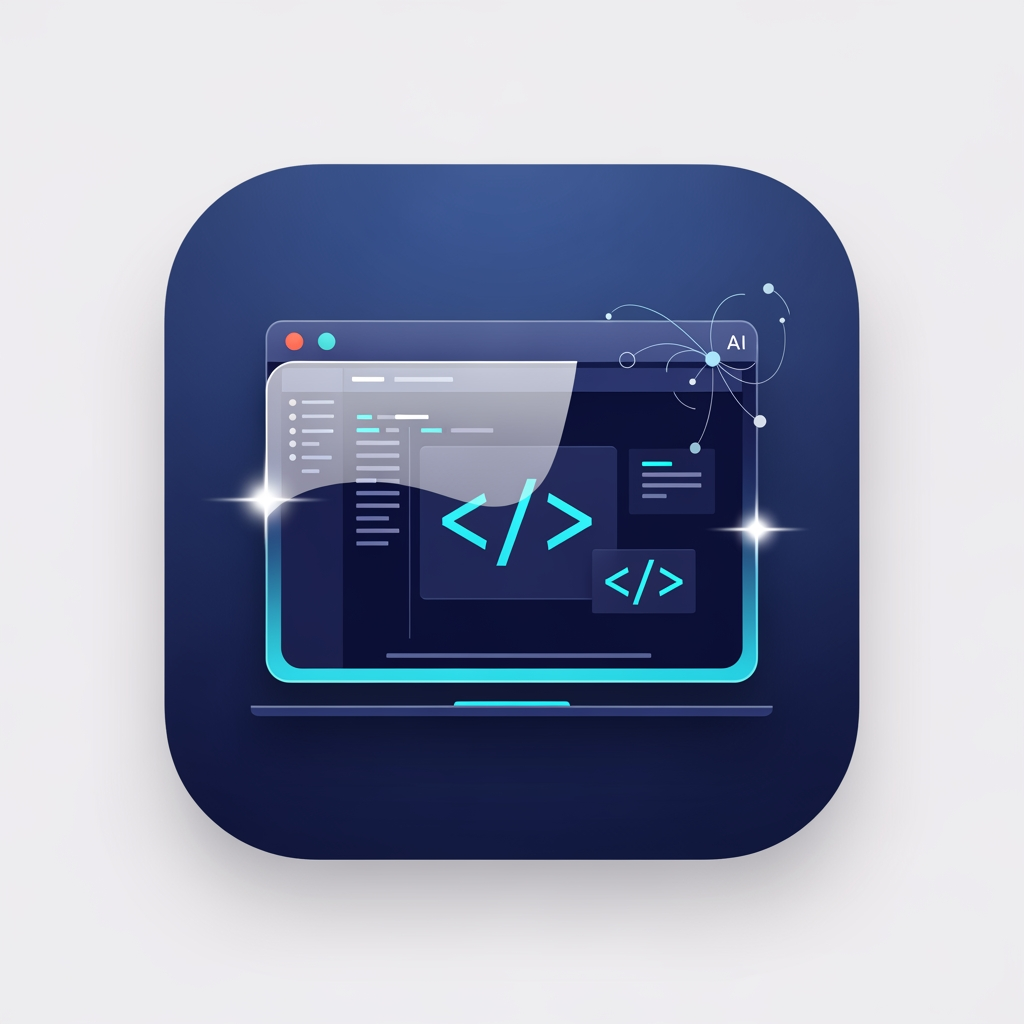 AI Design for Design a premium, modern macOS application icon for a developer productivity app named "DevDock".

The icon should feel like a first-party Apple developer tool while maintaining its own unique identity.

Core concept:
A clean macOS workspace where development, organization, and AI assistance come together.

Visual style:
• Minimal
• Professional
• Elegant
• Premium
• Native macOS aesthetic
• Soft depth with subtle glassmorphism
• Rounded square app icon
• Crisp vector-style artwork
• No text
• No letters
• No logos
• No watermarks

Primary visual elements (combine harmoniously):
• A stylized macOS window
• Code brackets </> or subtle code glyphs
• A dock/workspace concept
• A small AI sparkle or neural accent integrated subtly (not dominant)

Color palette:
• Deep blue
• Indigo
• Cyan accents
• Soft white highlights
• Subtle gradients
• High contrast for visibility in Light and Dark Mode

Avoid:
• Generic terminal icons
• Robot heads
• Chat bubbles
• Cartoon illustrations
• Flat clipart
• Excessive shadows
• Busy compositions

The icon should remain recognizable at 16px, 32px, 64px, 128px, 256px, 512px, and 1024px.

The final result should look comparable in quality to Apple's professional macOS applications such as Xcode, Shortcuts, or Console, while being entirely original and suitable for App Store distribution.

Style keywords:
Apple Human Interface Guidelines, macOS, premium, developer tools, modern, elegant, geometric, minimal, glassmorphism, vector, high-end software branding.