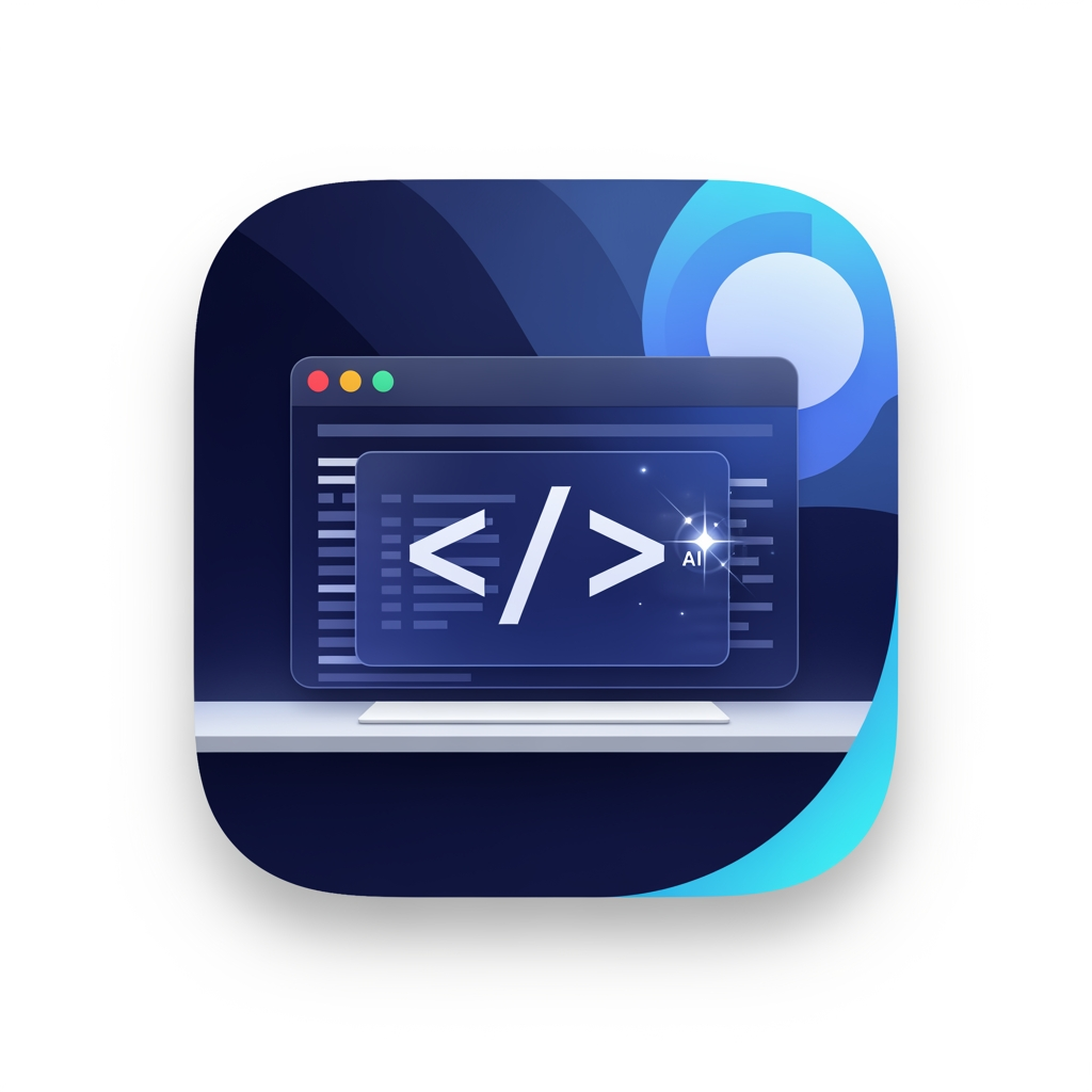 AI Design for Design a premium, modern macOS application icon for a developer productivity app named "DevDock".

The icon should feel like a first-party Apple developer tool while maintaining its own unique identity.

Core concept:
A clean macOS workspace where development, organization, and AI assistance come together.

Visual style:
• Minimal
• Professional
• Elegant
• Premium
• Native macOS aesthetic
• Soft depth with subtle glassmorphism
• Rounded square app icon
• Crisp vector-style artwork
• No text
• No letters
• No logos
• No watermarks

Primary visual elements (combine harmoniously):
• A stylized macOS window
• Code brackets </> or subtle code glyphs
• A dock/workspace concept
• A small AI sparkle or neural accent integrated subtly (not dominant)

Color palette:
• Deep blue
• Indigo
• Cyan accents
• Soft white highlights
• Subtle gradients
• High contrast for visibility in Light and Dark Mode

Avoid:
• Generic terminal icons
• Robot heads
• Chat bubbles
• Cartoon illustrations
• Flat clipart
• Excessive shadows
• Busy compositions

The icon should remain recognizable at 16px, 32px, 64px, 128px, 256px, 512px, and 1024px.

The final result should look comparable in quality to Apple's professional macOS applications such as Xcode, Shortcuts, or Console, while being entirely original and suitable for App Store distribution.

Style keywords:
Apple Human Interface Guidelines, macOS, premium, developer tools, modern, elegant, geometric, minimal, glassmorphism, vector, high-end software branding.