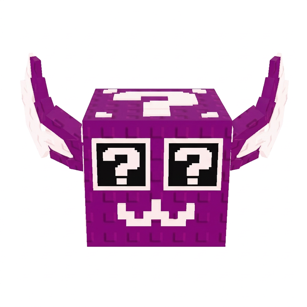 make this lucky block face #800080 (pure purple) instead of red DO NOT CHANGE THE STYLE DO NOT CHANGE ANYTHING ELSE