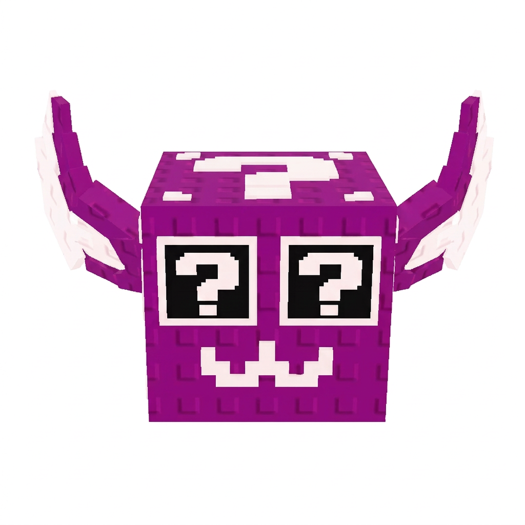make this lucky block face #800080 (pure purple) instead of red DO NOT CHANGE THE STYLE DO NOT CHANGE ANYTHING ELSE