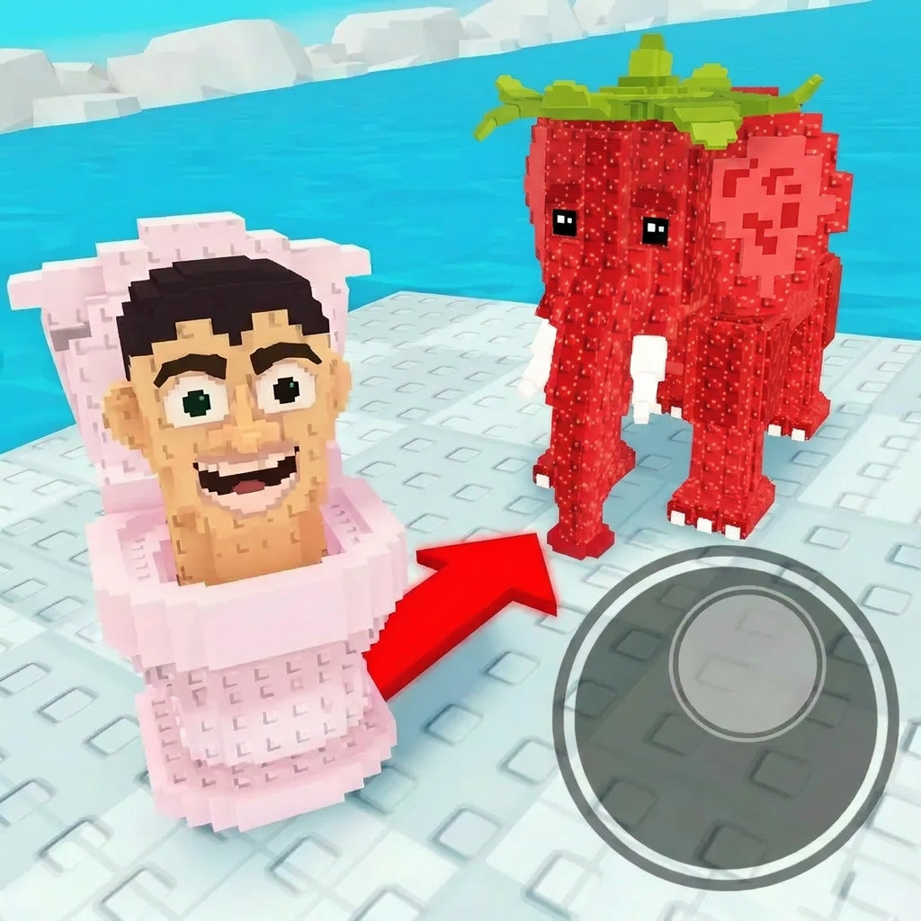 AI Design for completely replace the green/black guy with this character dont leave left over particles/parts from the green/black guy with this elephant: