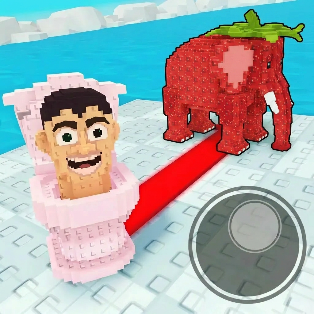 AI Design for completely replace the green/black guy with this character dont leave left over particles/parts from the green/black guy with this elephant: