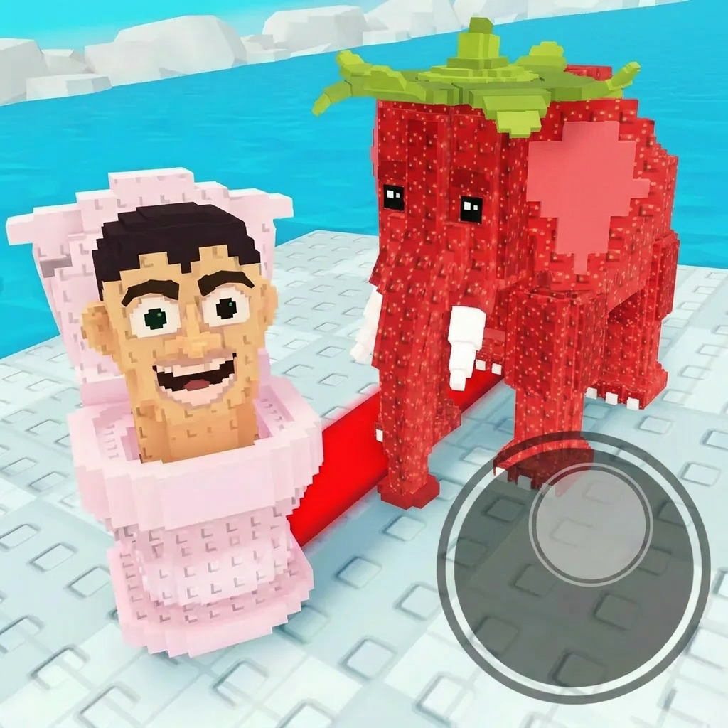 AI Design for completely replace the green/black guy with this character dont leave left over particles/parts from the green/black guy with this elephant: