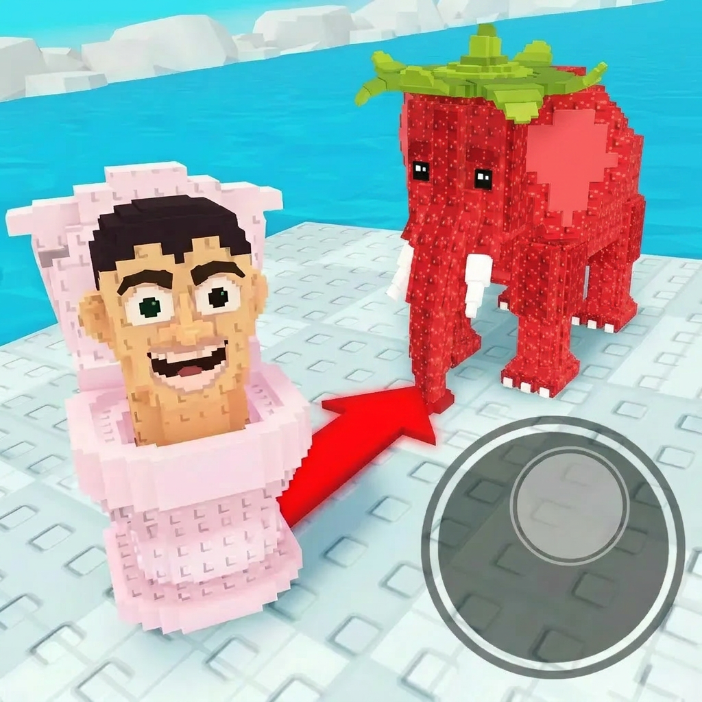 AI Design for completely replace the green/black guy with this character dont leave left over particles/parts from the green/black guy with this elephant:
