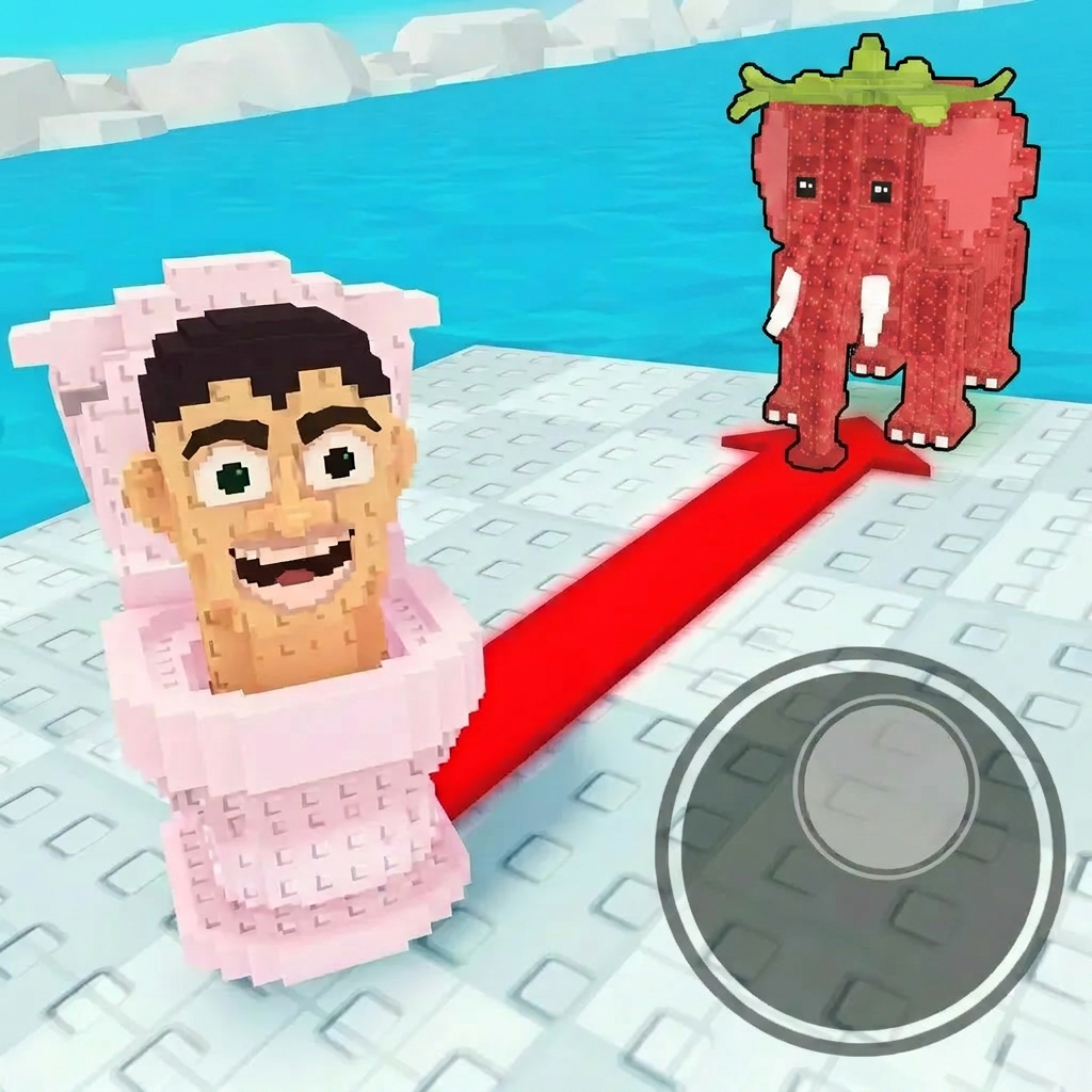 AI Design for completely replace the green/black guy with this character dont leave left over particles/parts from the green/black guy with this elephant: