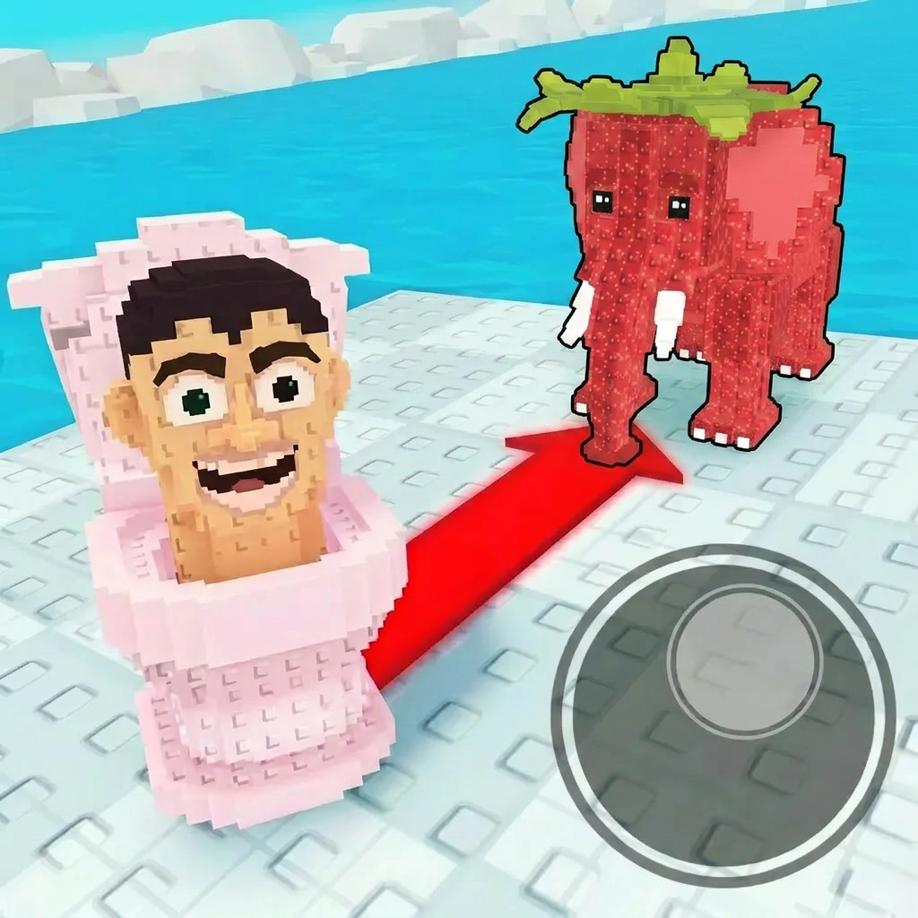 AI Design for completely replace the green/black guy with this character dont leave left over particles/parts from the green/black guy with this elephant: