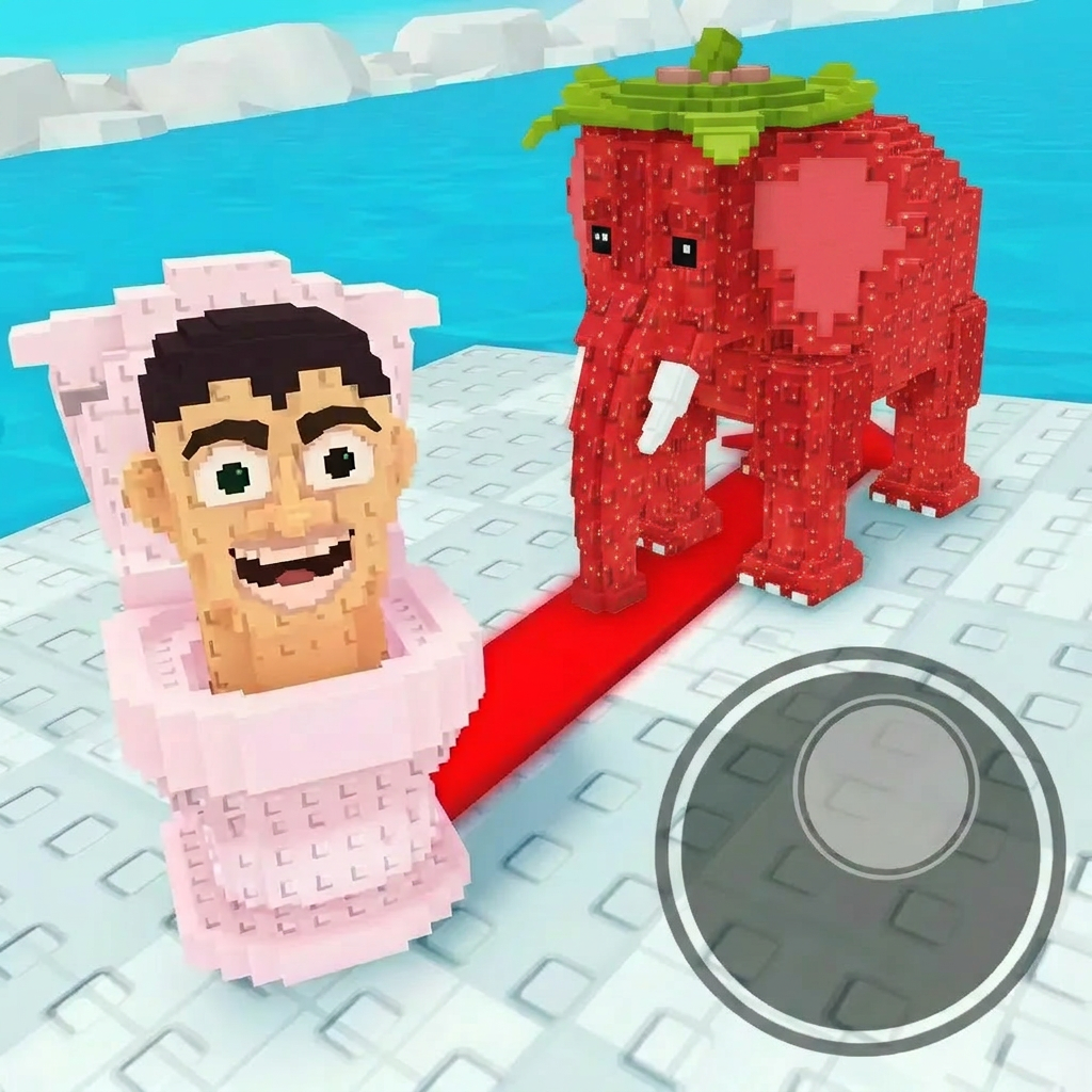 AI Design for completely replace the green/black guy with this character dont leave left over particles/parts from the green/black guy with this elephant: