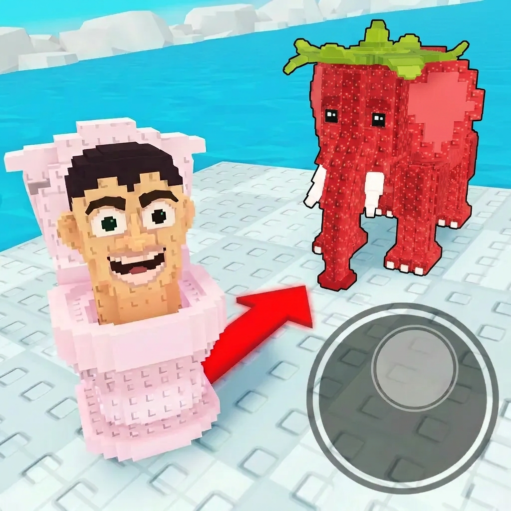 AI Design for completely replace the green/black guy with this character dont leave left over particles/parts from the green/black guy with this elephant: