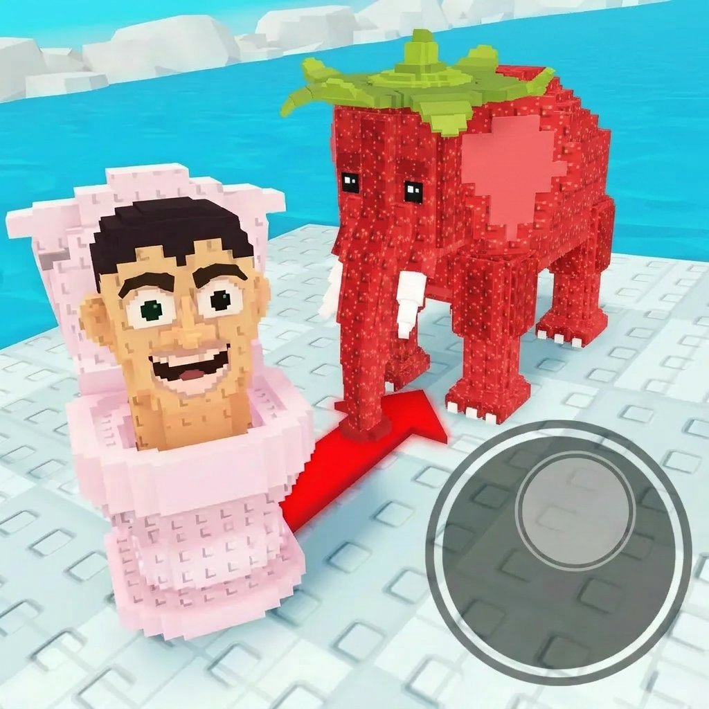 AI Design for completely replace the green/black guy with this character dont leave left over particles/parts from the green/black guy with this elephant:
