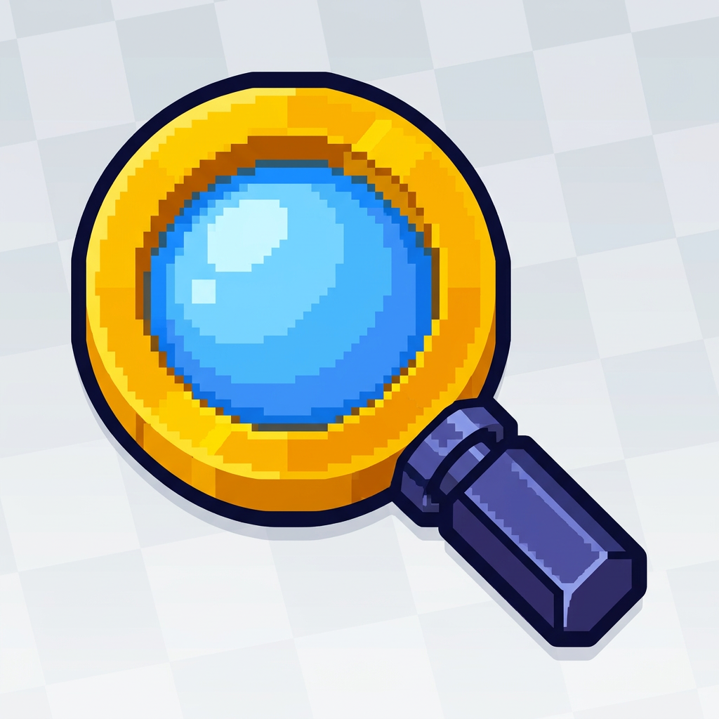 AI Design for use this art style as reference turn this icon into the same style and make it look exactly like how the original artist would draw it dont recreate all icons just the magnifying glass