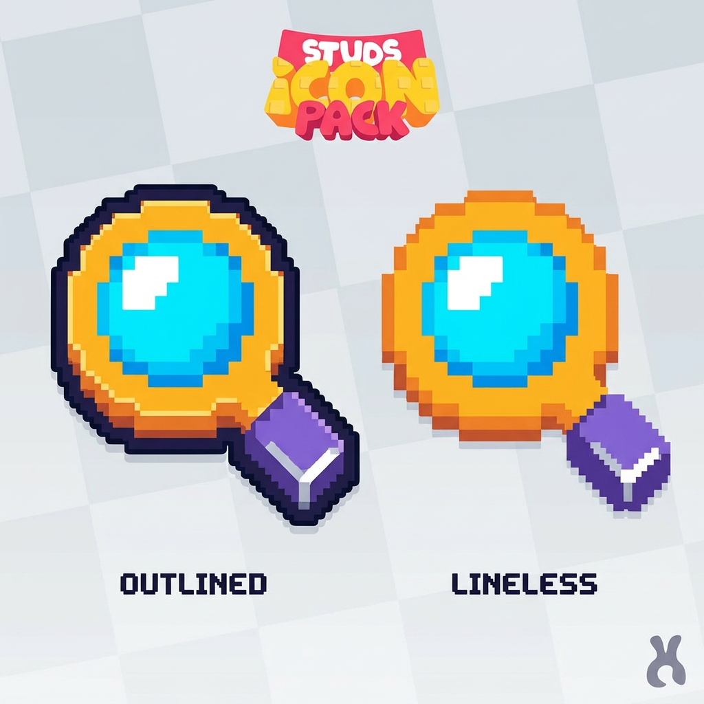 AI Design for use this art style as reference turn this icon into the same style and make it look exactly like how the original artist would draw it dont recreate all icons just the magnifying glass