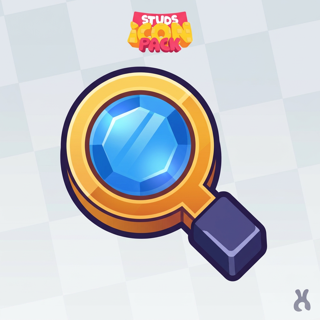 AI Design for use this art style as reference turn this icon into the same style and make it look exactly like how the original artist would draw it dont recreate all icons just the magnifying glass
