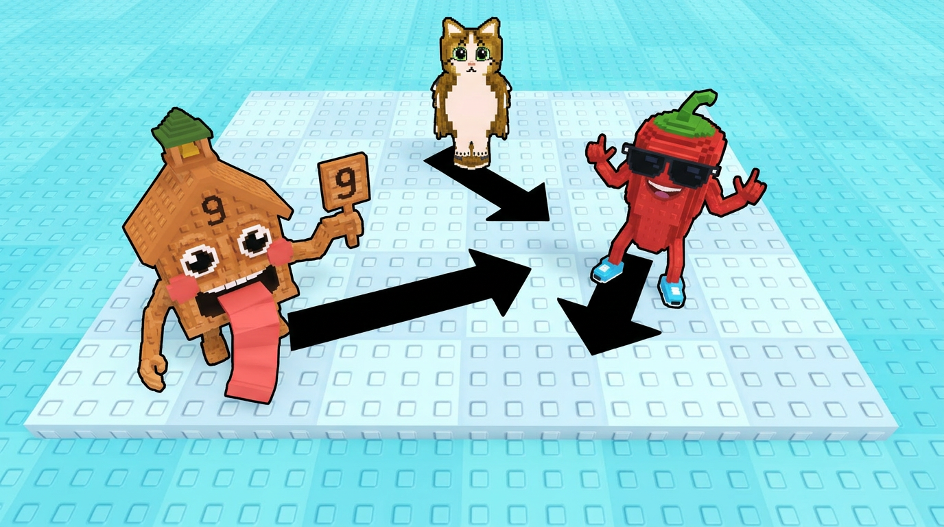 AI Design for replace the penguins with these three characters ensure that all arrows have the color black and change this to the water texture dont distort the water visuals completely replace the penguins dont leave remnents of their visuals behind